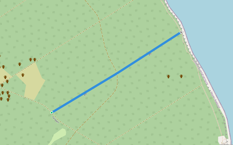 Ø9 walking route map in Stubbekøbing