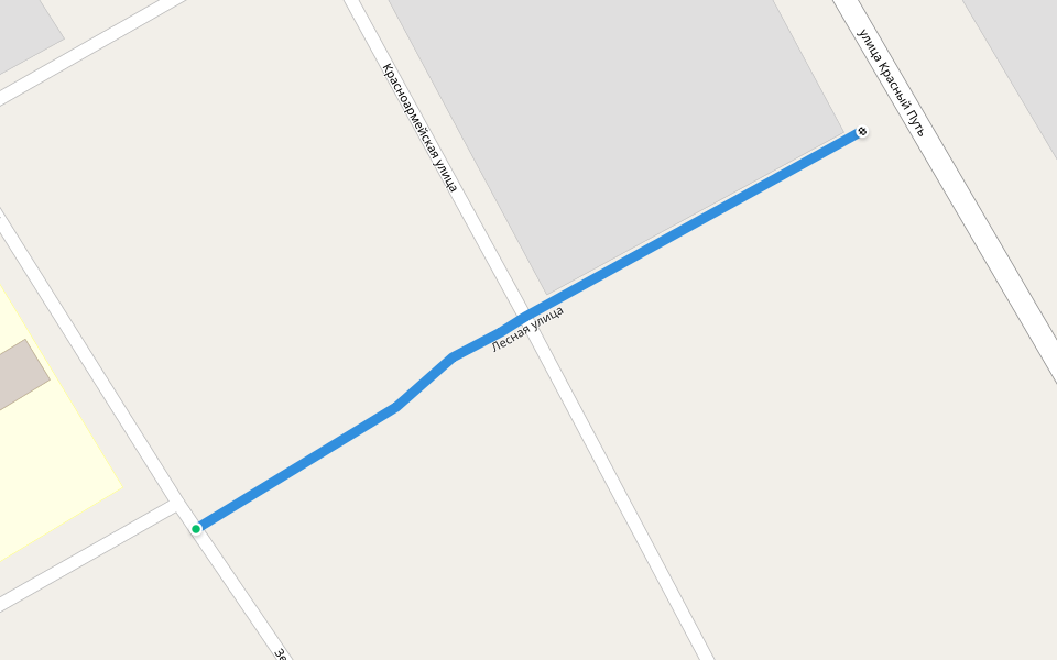 Лесная улица walking route map in Novovarshavka