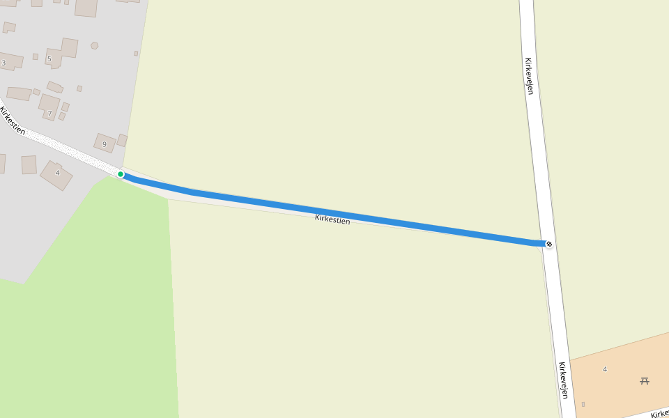 Kirkestien walking route map in Kalvehave