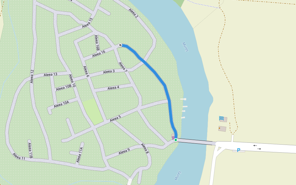 Aleea 1 walking route map in Arad