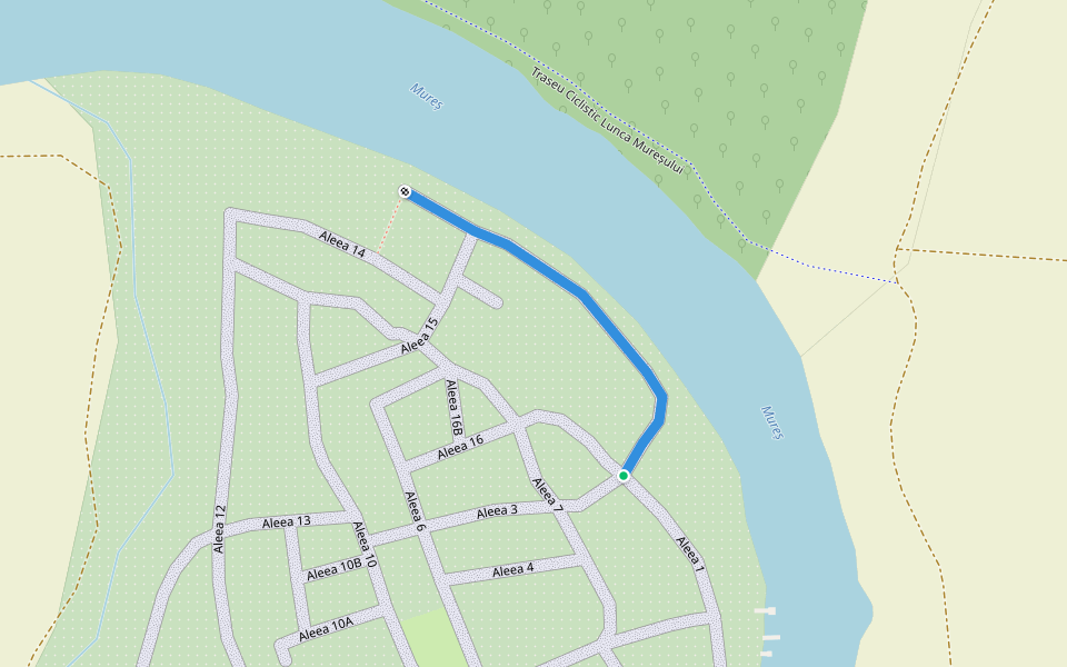 Aleea 2 walking route map in Arad