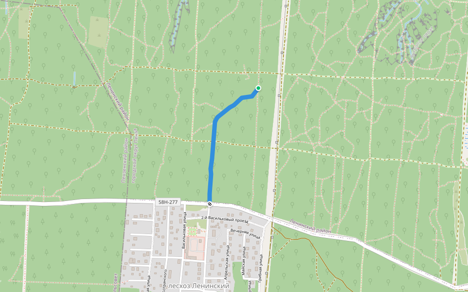 на лесхоз walking route map in Penza