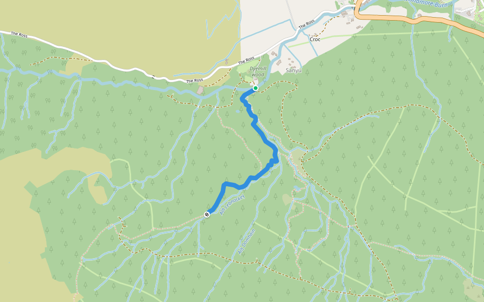 Footpath to Uri Loch walking route map in Kilmory