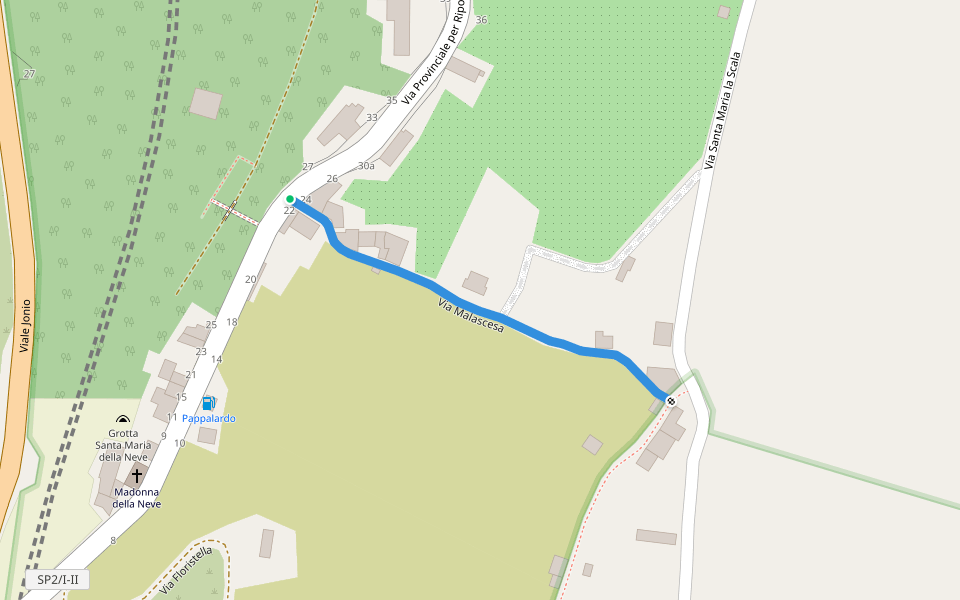 Via Malascesa walking route map in Acireale