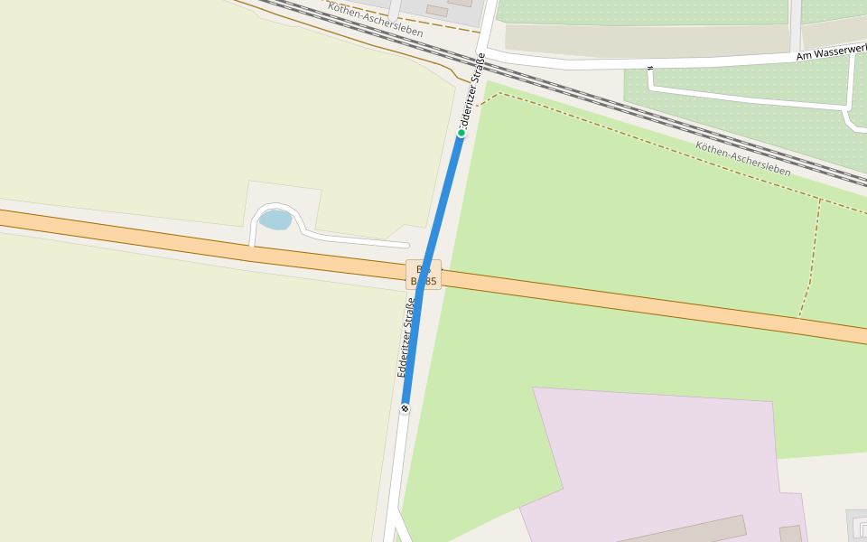 Edderitzer Straße walking route map in Köthen (Anhalt)