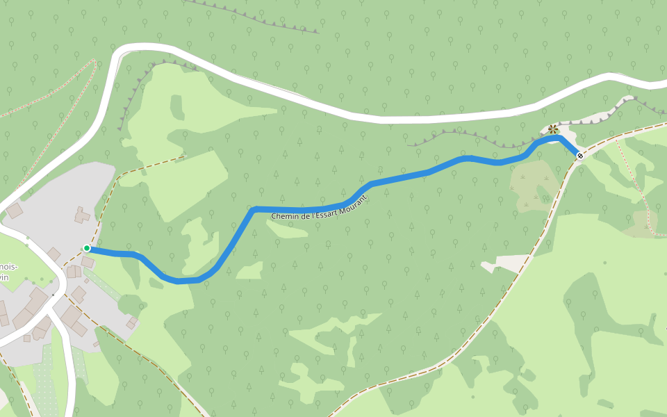 Chemin de l'Essart Mourant walking route map in Blois-sur-Seille