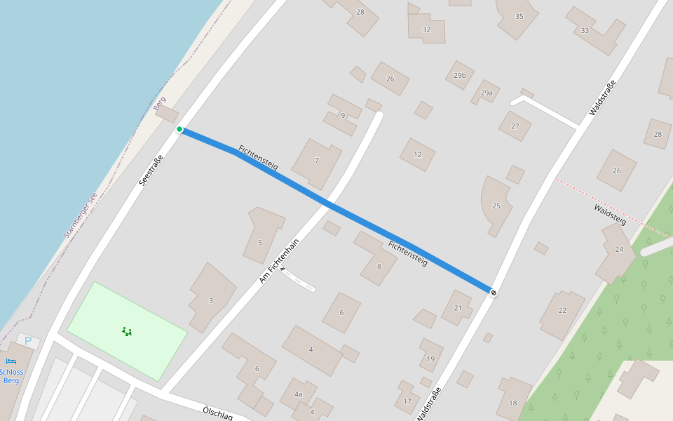 Fichtensteig walking route map in Berg
