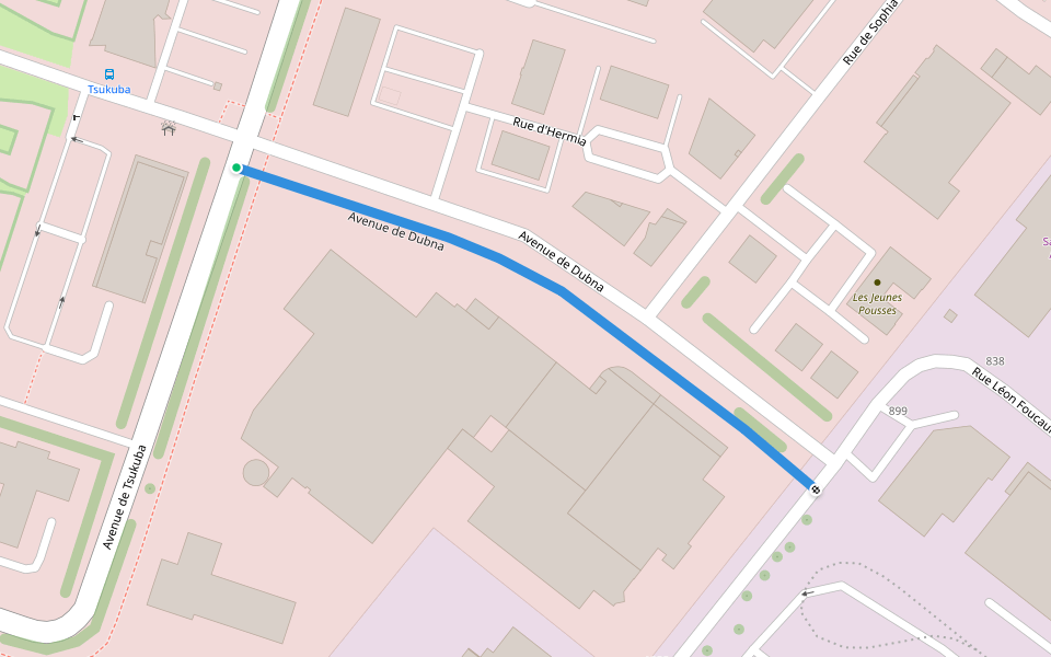 Avenue de Dubna walking route map in Hérouville-Saint-Clair