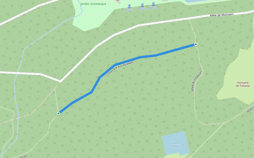Clairière aux Azalées walking route map in Saint-Goazec