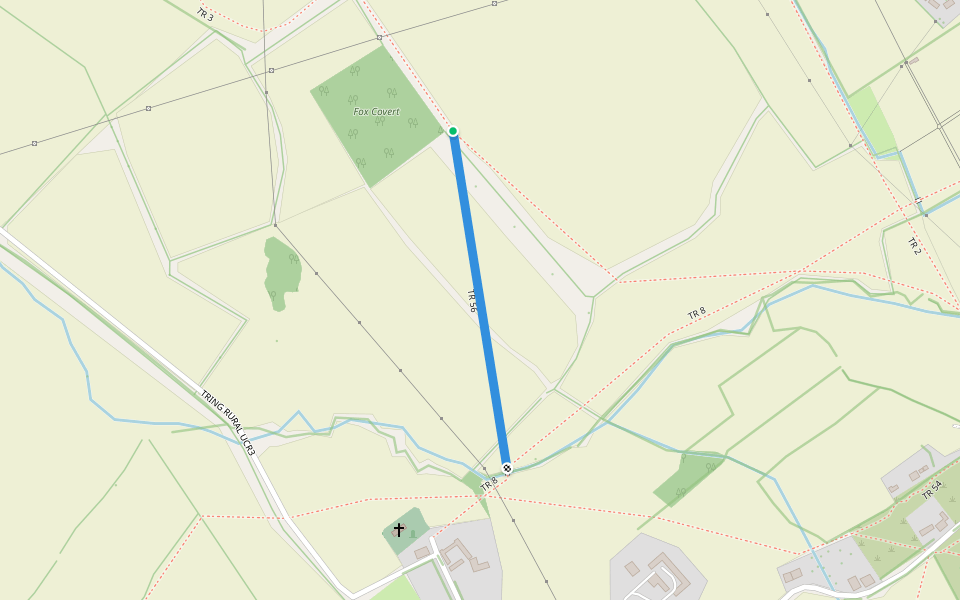 TR 56 walking route map in Long Marston