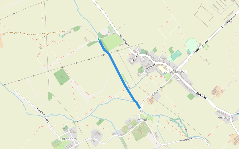 TR 2 walking route map in Long Marston