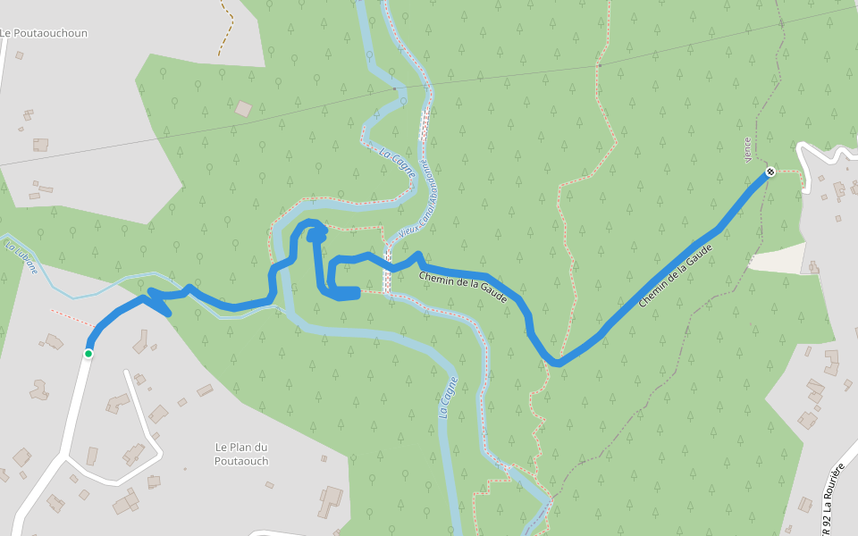 Chemin de la Gaude walking route map in Vence
