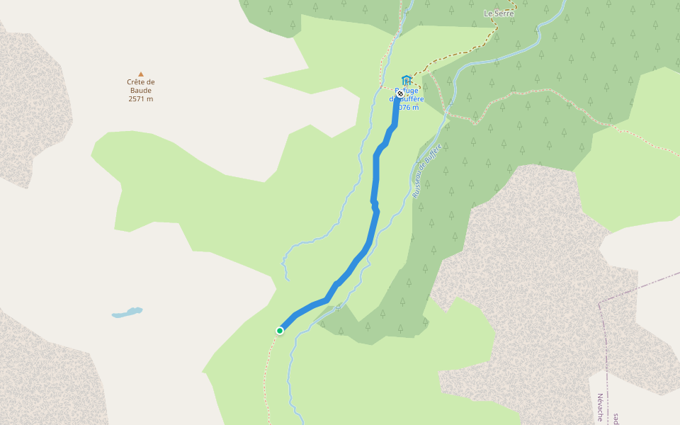 GR57 walking route map in Névache