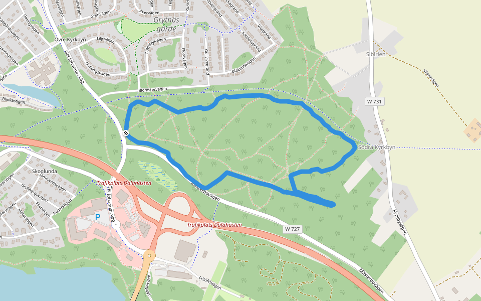 Trimspåret walking route map in Avesta