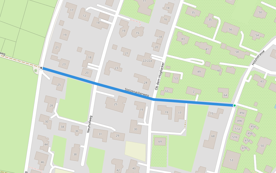 Stelzenackerweg walking route map in Binningen