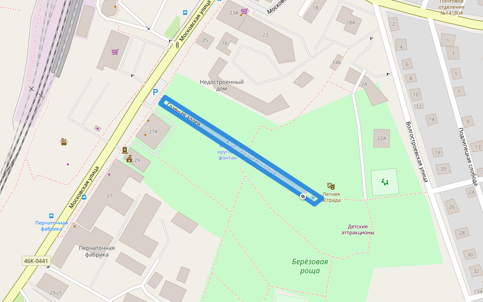 Главная аллея walking route map in Dmitrov