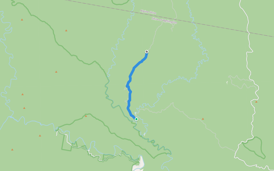Brewery Creek Jeep Track walking route map in Wongungarra