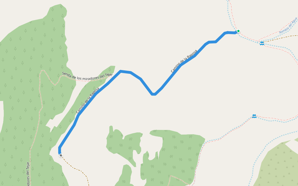Camino de la Raposa walking route map in Chinchilla de Monte-Aragón