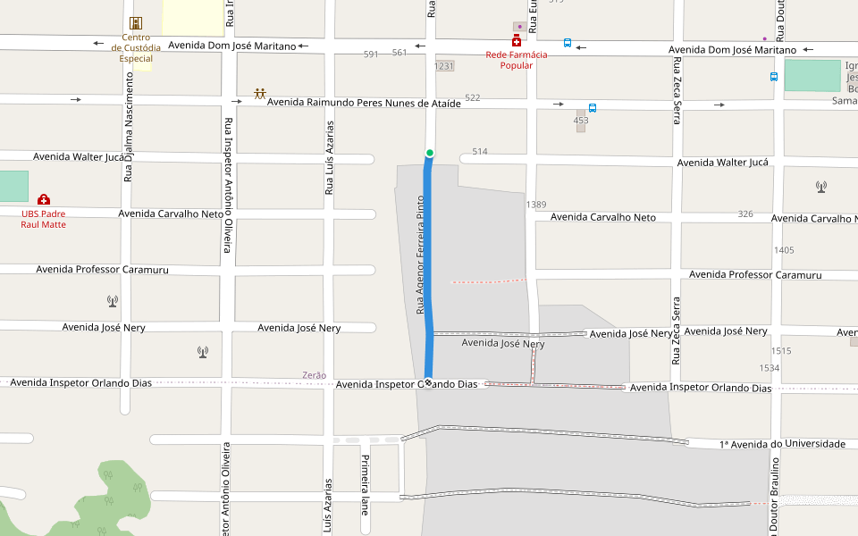 Rua Agenor Ferreira Pinto (Ponte) walking route map in Macapá