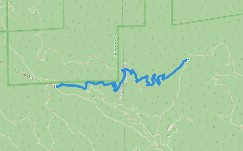 Border Line Trail walking route map in Conifer