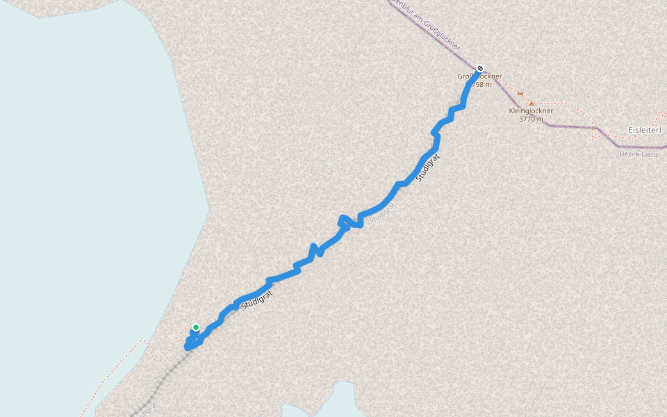 Stüdlgrat walking route map in Spöttling-Taurer
