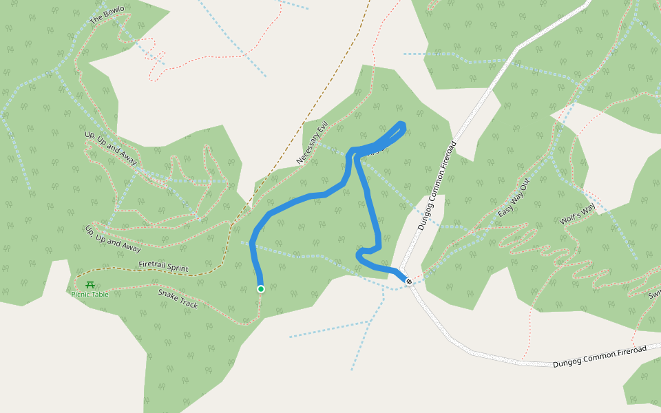 Al's Downer walking route map in Sugarloaf