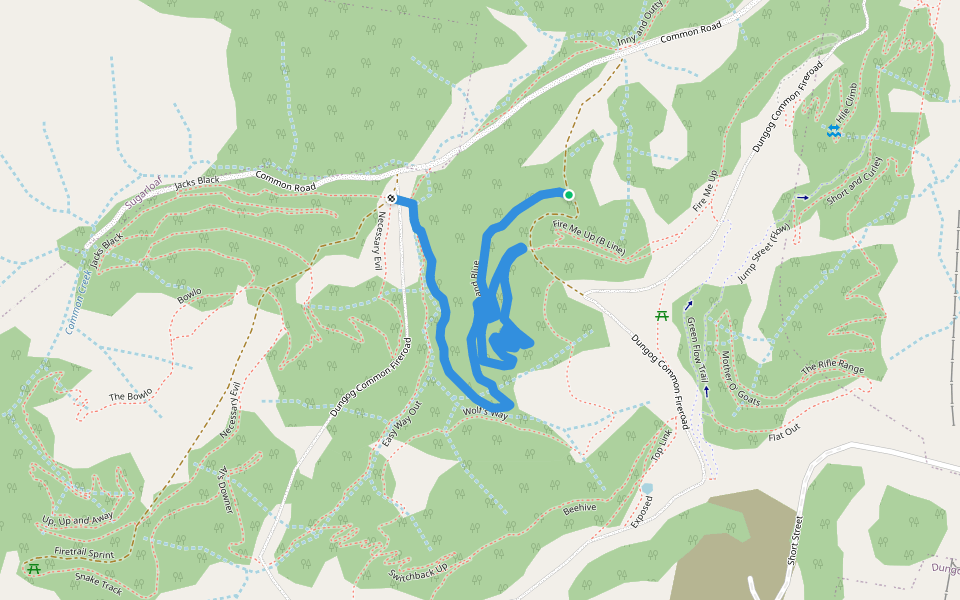 Black and Blue walking route map in Sugarloaf