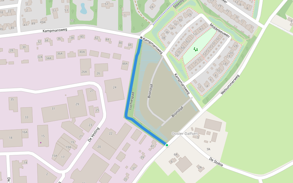 Luchiespad walking route map in Dalfsen
