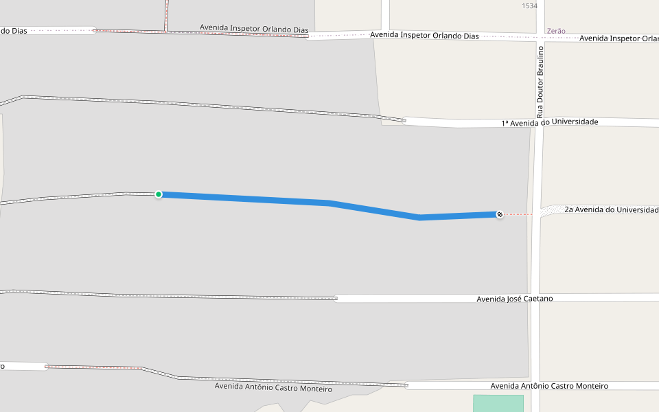 Avenida Segunda da Universidade walking route map in Macapá
