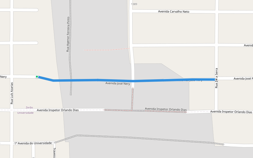 Avenida José Nery (ponte) walking route map in Macapá