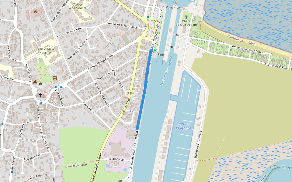 Quai Jean Charcot walking route map in Ouistreham