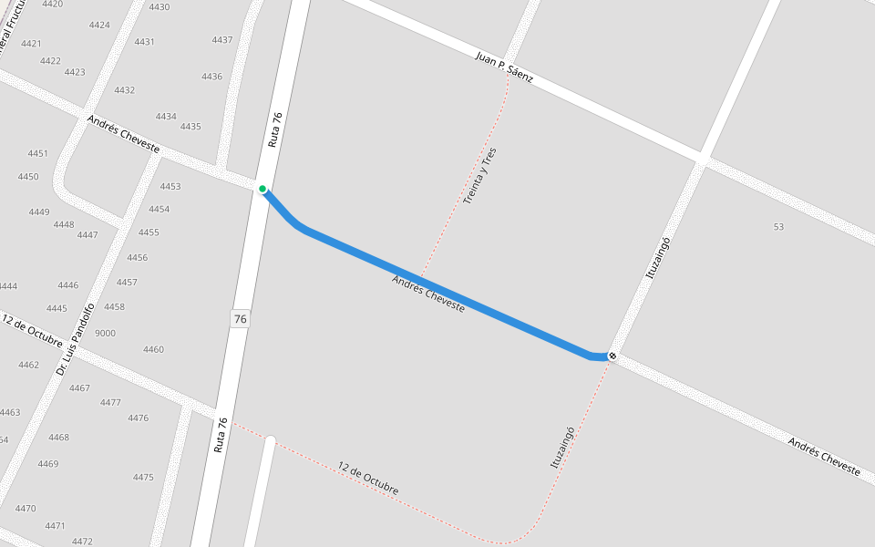 Andrés Cheveste walking route map in Cerro Chato