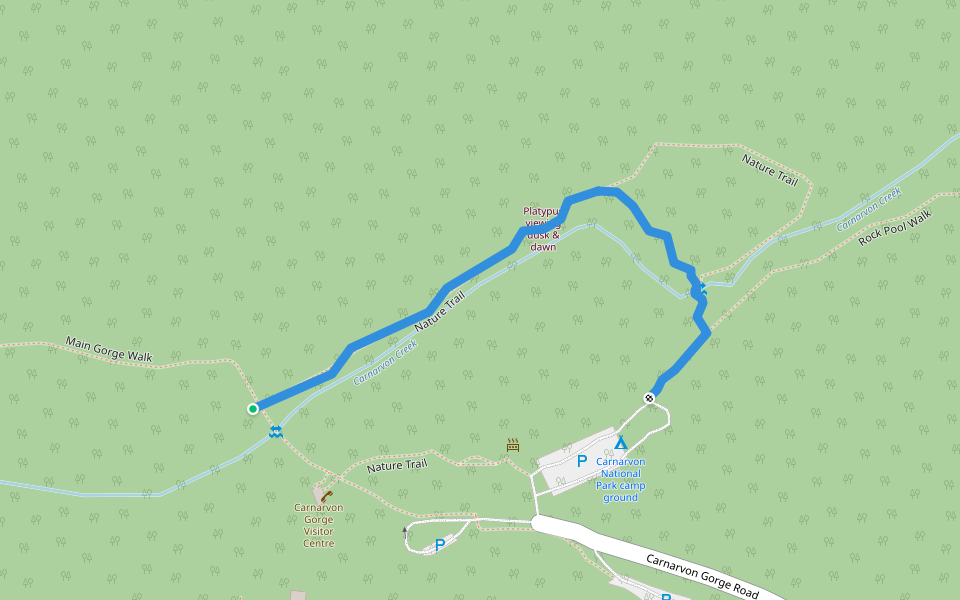 Nature Trail walking route map in Carnarvon Park