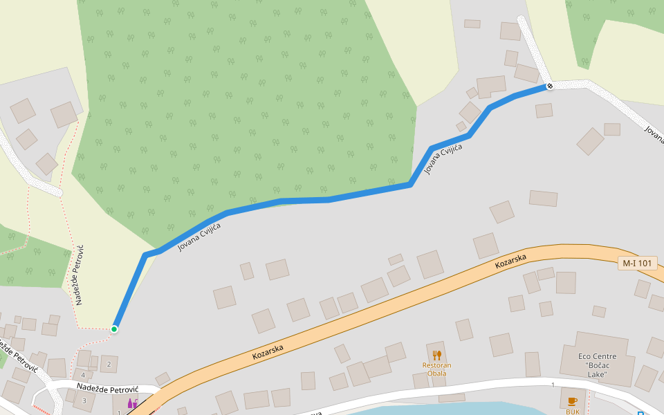 Jovana Cvijića walking route map in Banja Luka