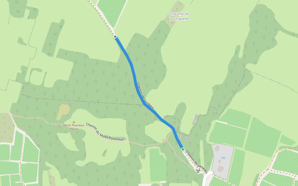 Chemin de Jambles walking route map in Saint-Désert