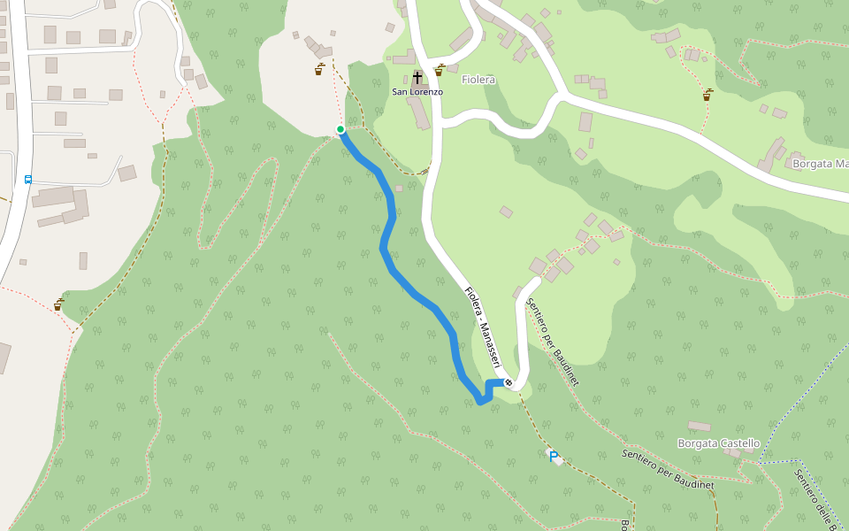 Sentiero MTB walking route map in Fiolera