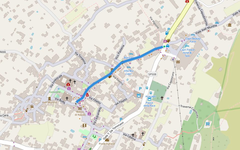 Via G. Orlandi walking route map in Anacapri