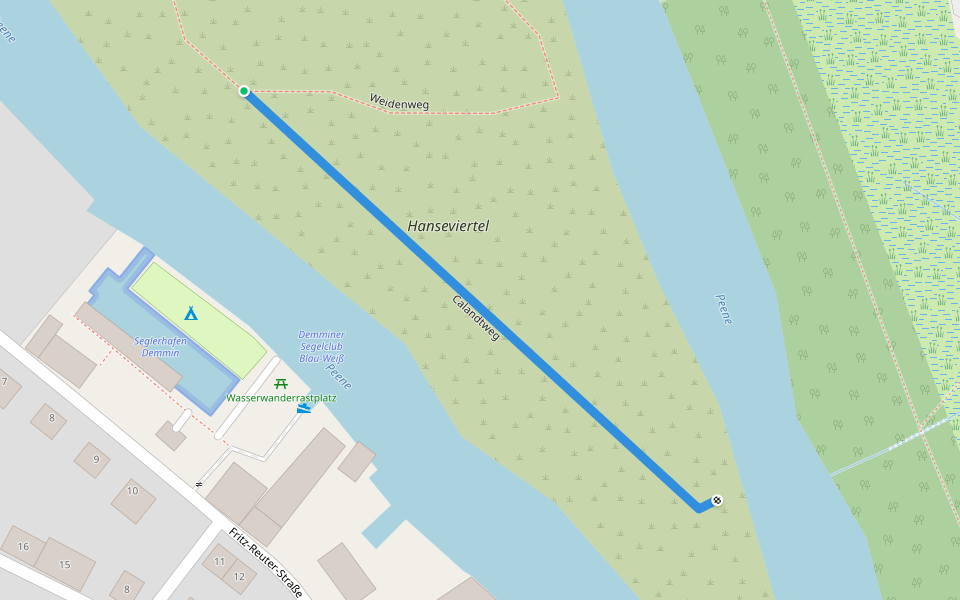 Calandt Weg walking route map in Demmin