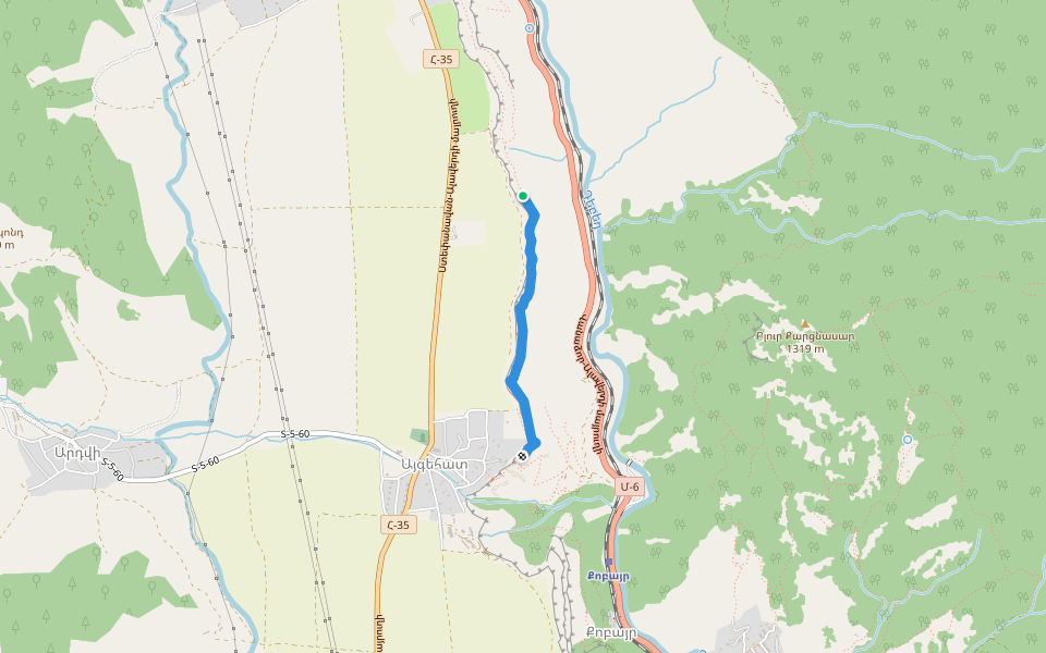 Kobayr Monastery - Horomayri Monastery trail walking route map in Dsegh