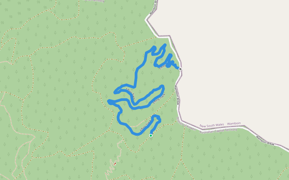 Effing Track walking route map in Pialligo