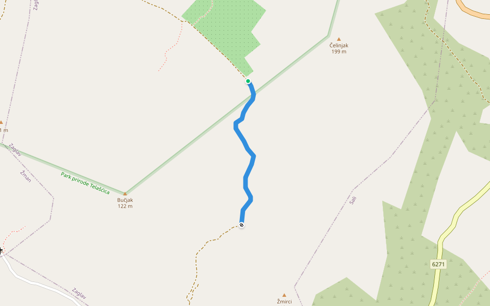 Alpine, no real path, Stones walking route map in Zaglav