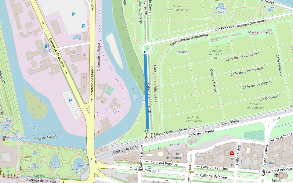 Calle Casimiro Gómez Ortega walking route map in Aranjuez