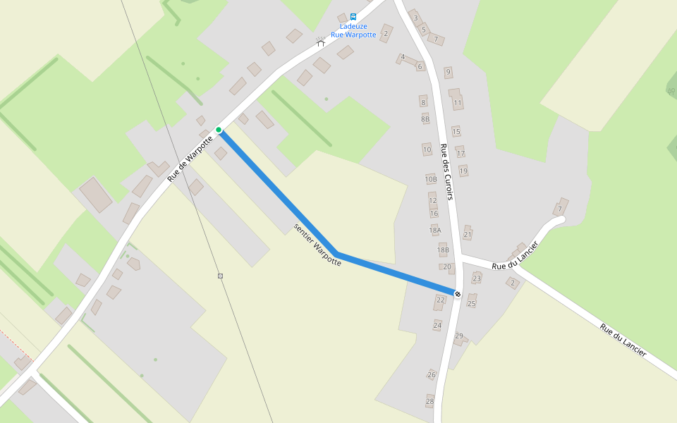 sentier Warpotte walking route map in Chièvres