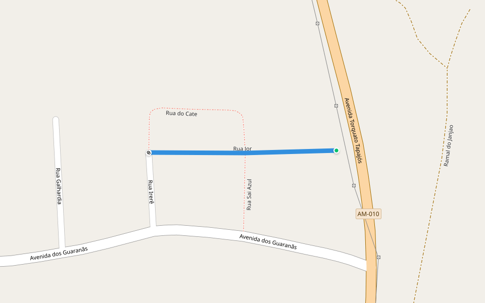 Rua Jor walking route map in Guajará