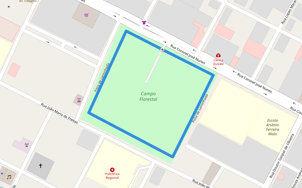 Pista de caminhada walking route map in Limoeiro do Norte