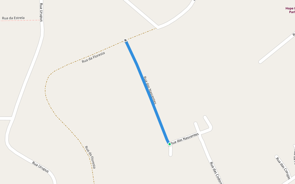 Rua das Nascentes walking route map in Manaus