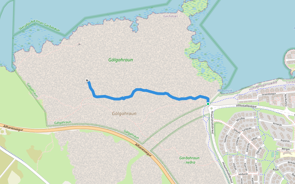Fógetagata (nyrðri) walking route map in Garðabær