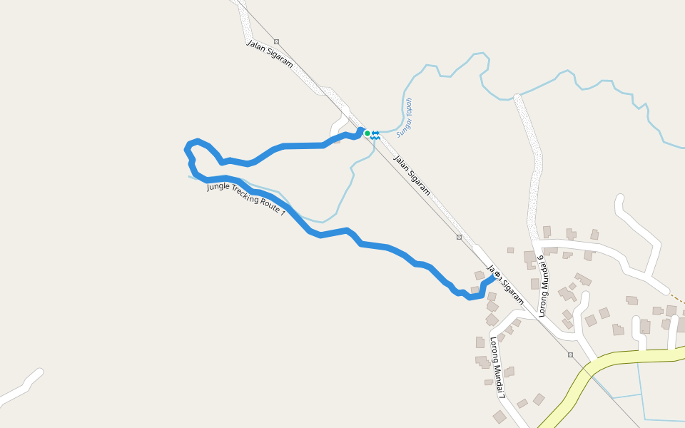 Jungle Trecking Route 1 walking route map in Siburan