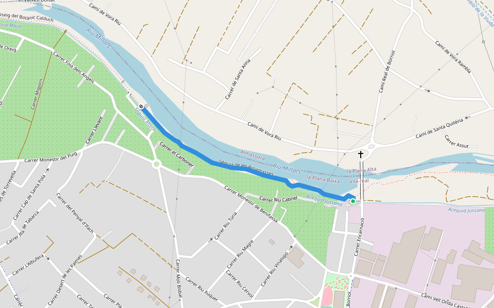 Séquia de les Argamasses walking route map in Vila-real