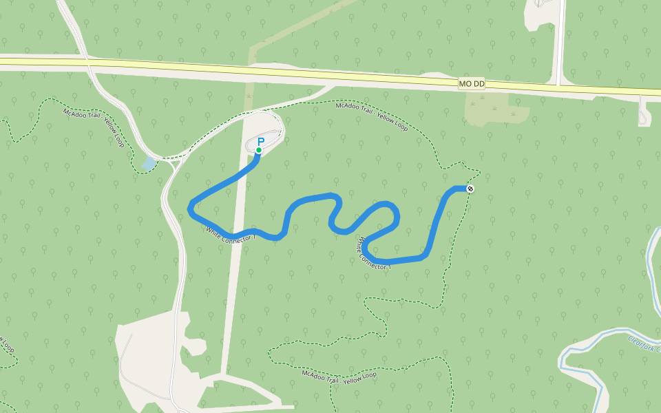 White Connector 1 walking route map in Warrensburg